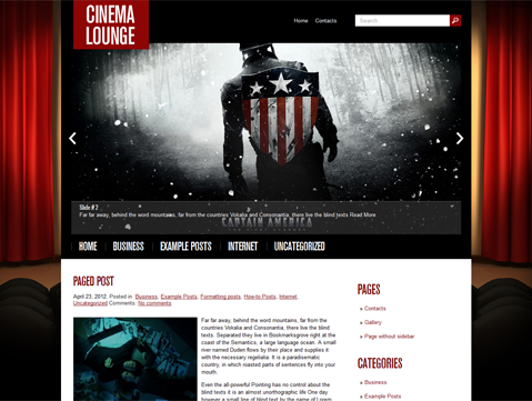 Cinemalounge theme websites examples