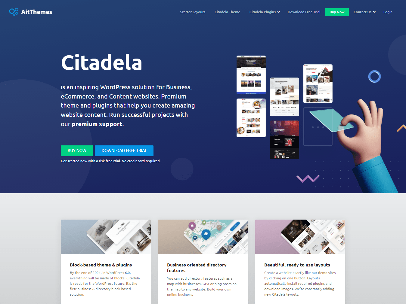Citadela website example screenshot