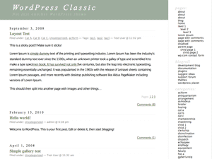 Classic theme websites examples