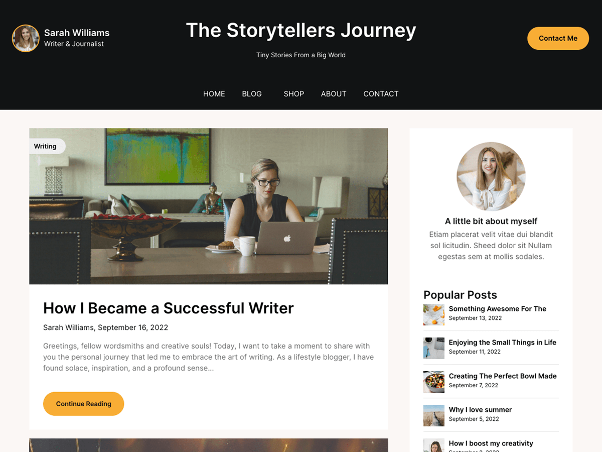 classy-blogger theme websites examples