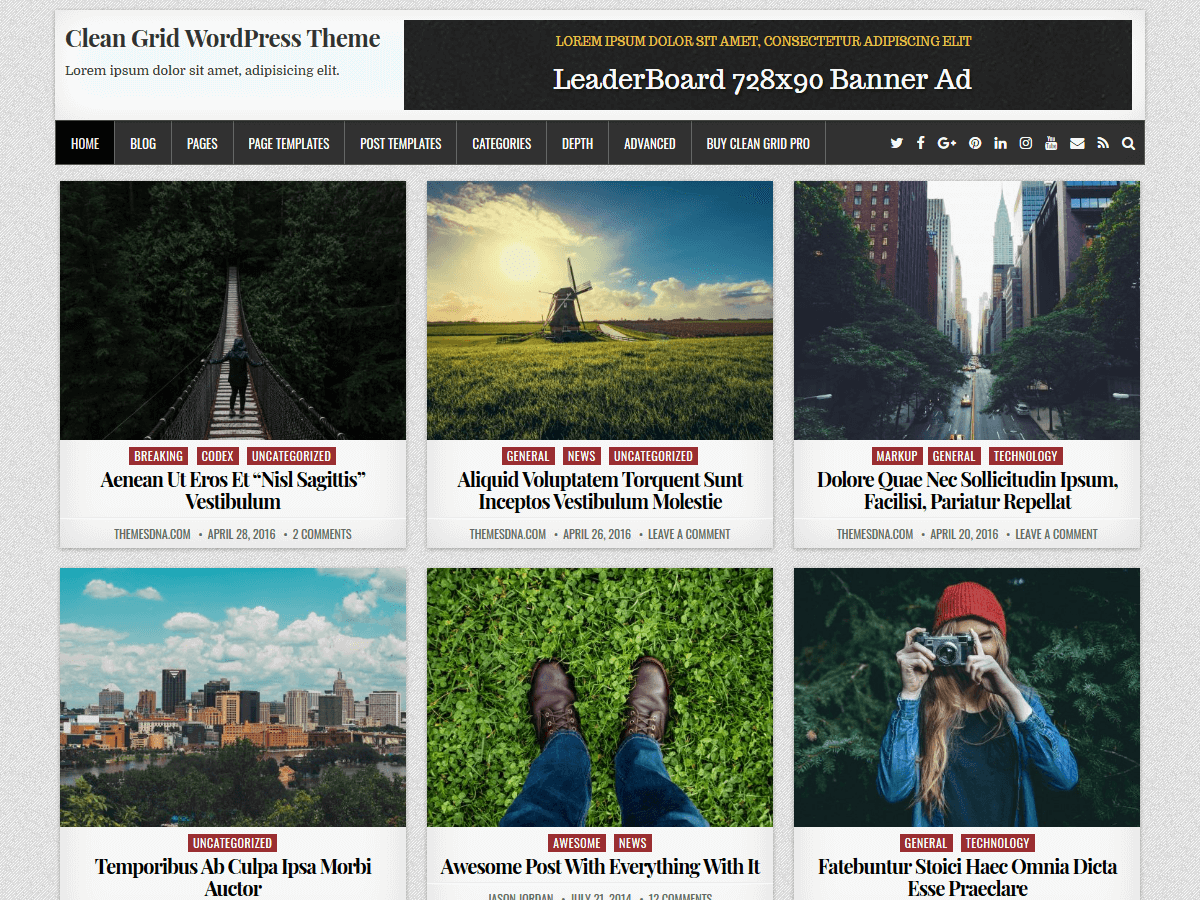 clean-grid WordPress theme, websites list used clean-grid theme clean-grid theme websites examples