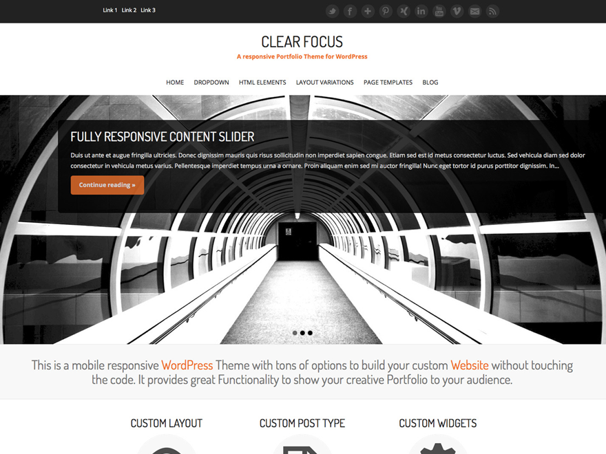 clearfocus theme websites examples