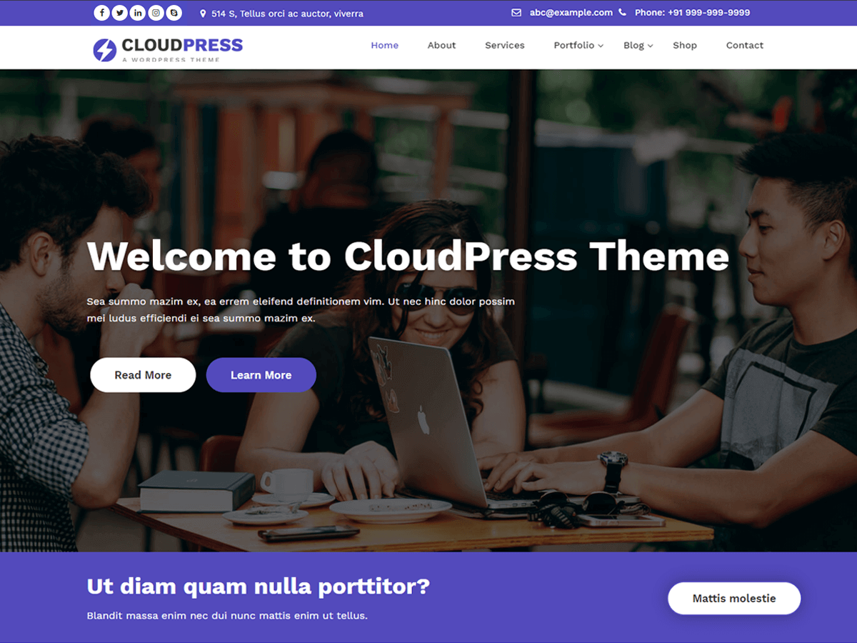 cloudpress theme websites examples