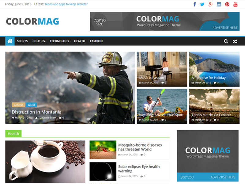 ColorMag website example screenshot