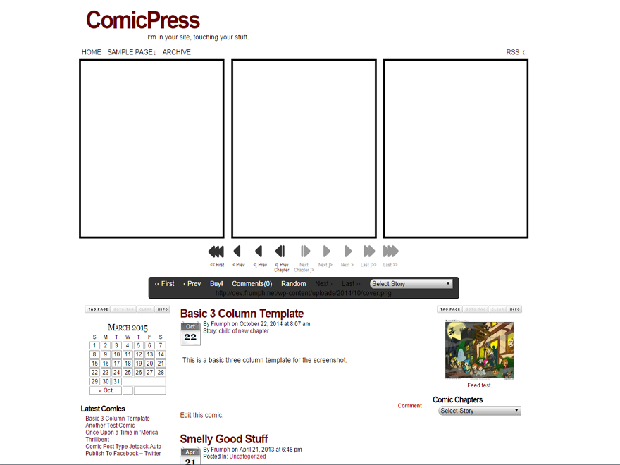 ComicPress website example screenshot
