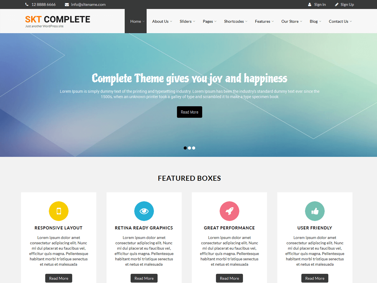 Complete Lite website example screenshot