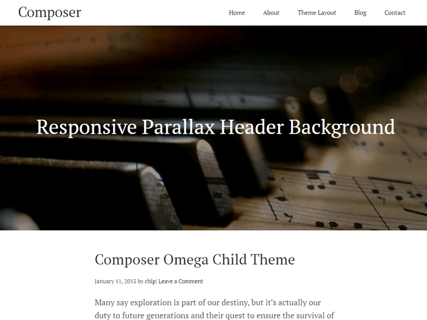 Composer website example screenshot