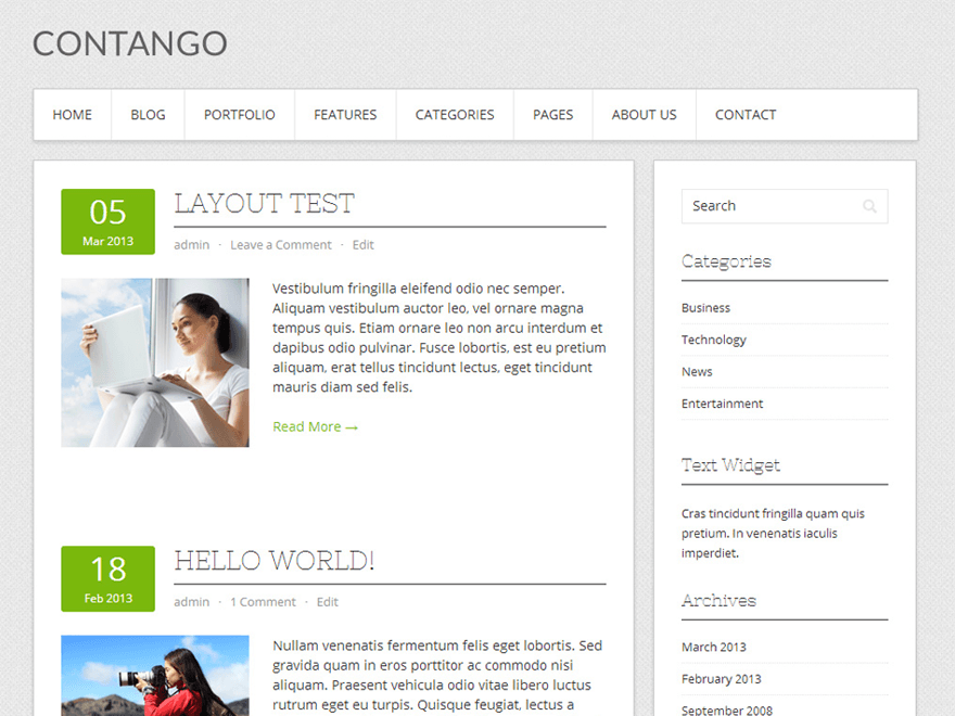 Contango website example screenshot