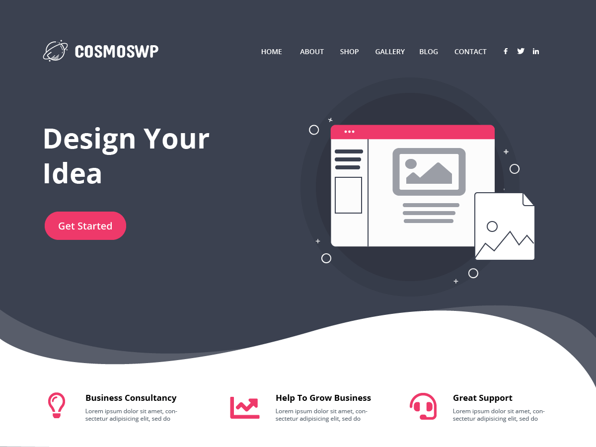 cosmoswp theme websites examples
