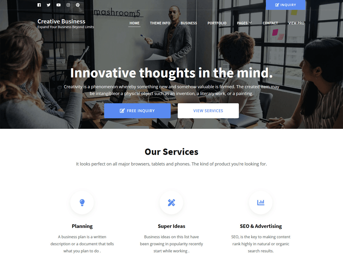 creative-business theme websites examples