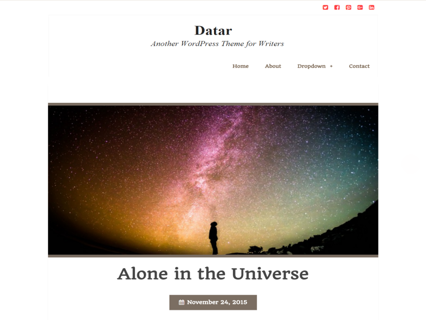 datar theme websites examples