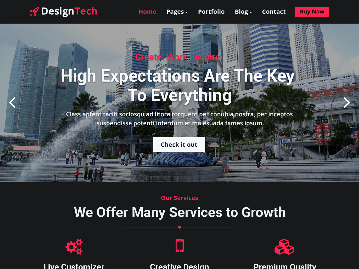 designtech theme websites examples