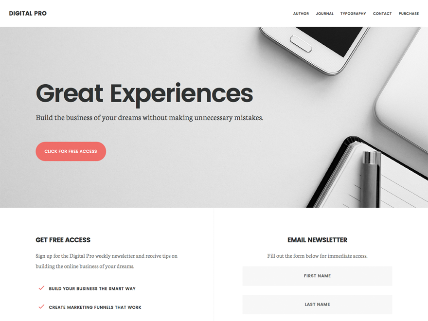 digital-pro theme websites examples