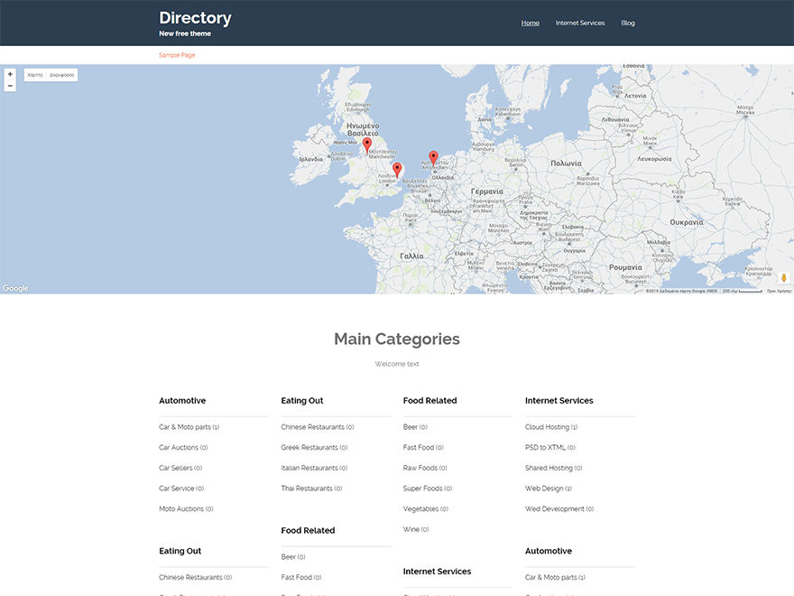 Directory website example screenshot