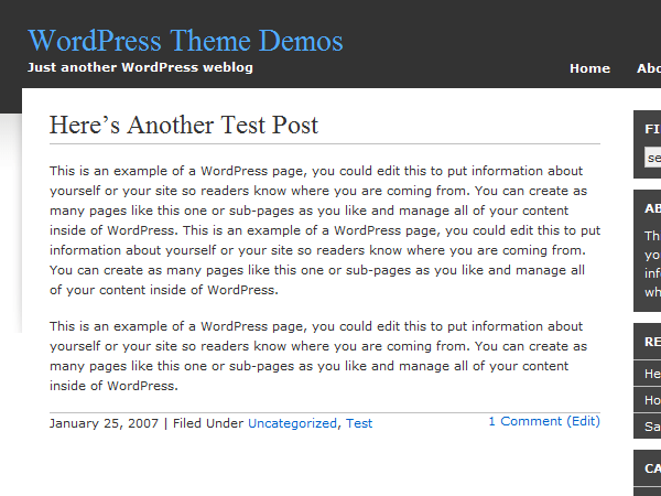 dropshadow-2column theme websites examples