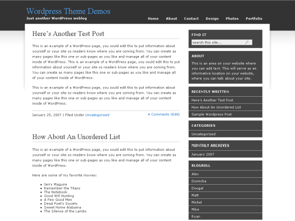 dropshadow WordPress theme, websites list used dropshadow theme dropshadow theme websites examples