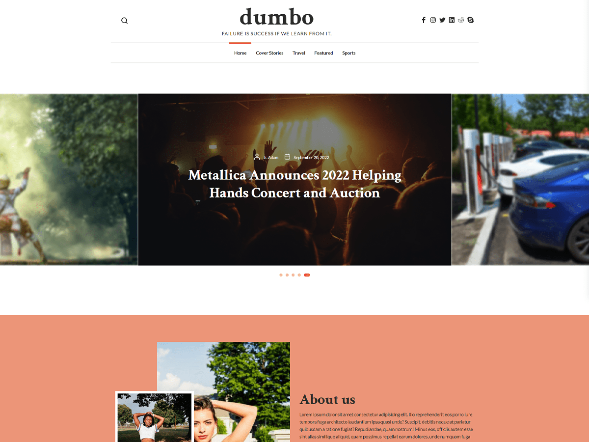 dumbo theme websites examples