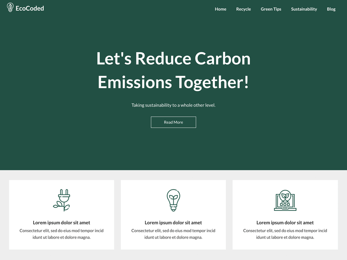 EcoCoded theme websites examples