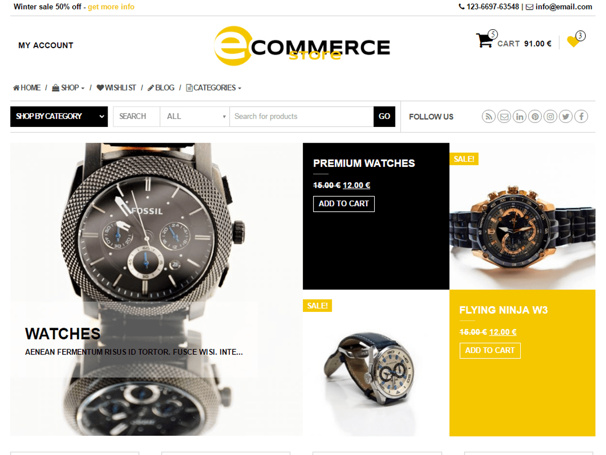 ecommerce-store theme websites examples