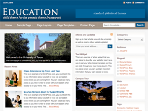 Education website example screenshot