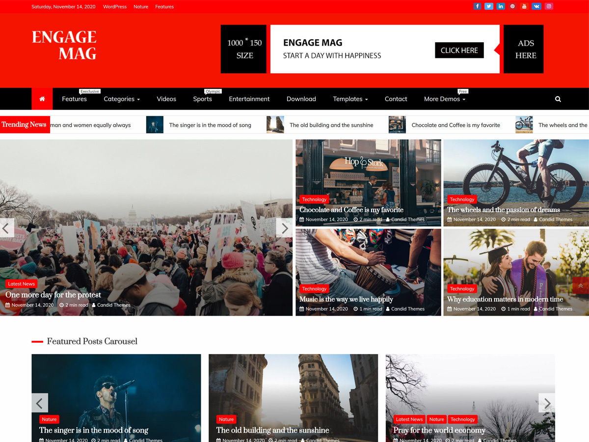 engage-mag theme websites examples