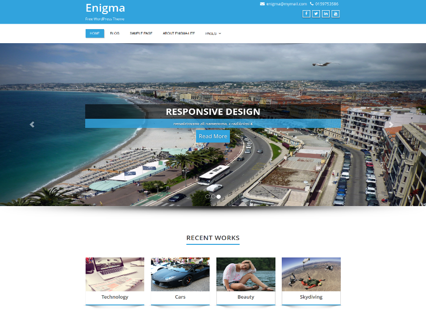 Enigma website example screenshot