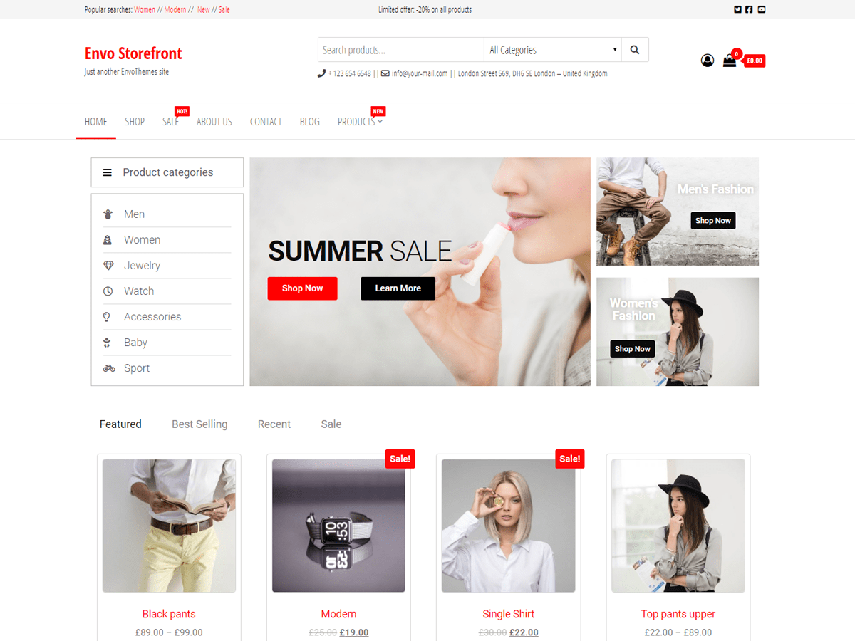 Envo Storefront website example screenshot