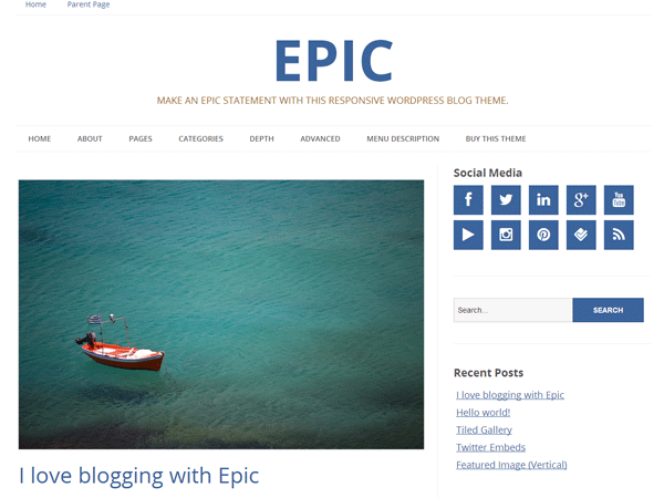 EPIC website example screenshot