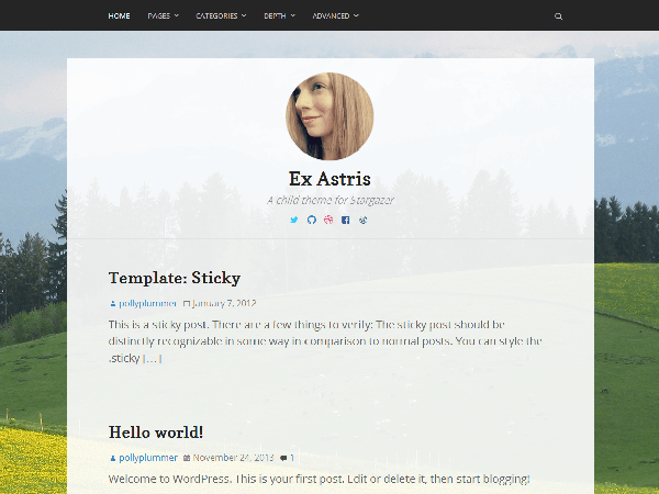 Ex Astris theme websites examples