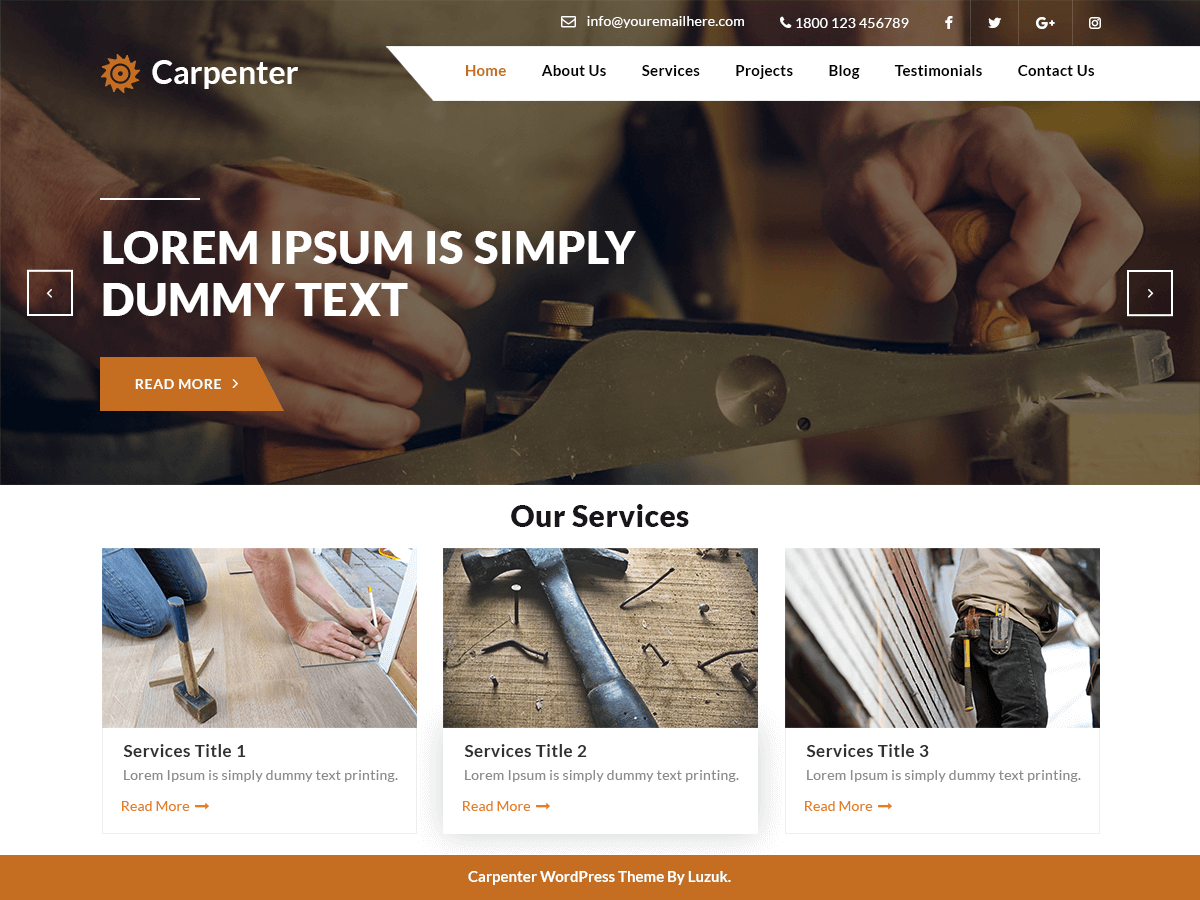 Expert Carpenter theme websites examples