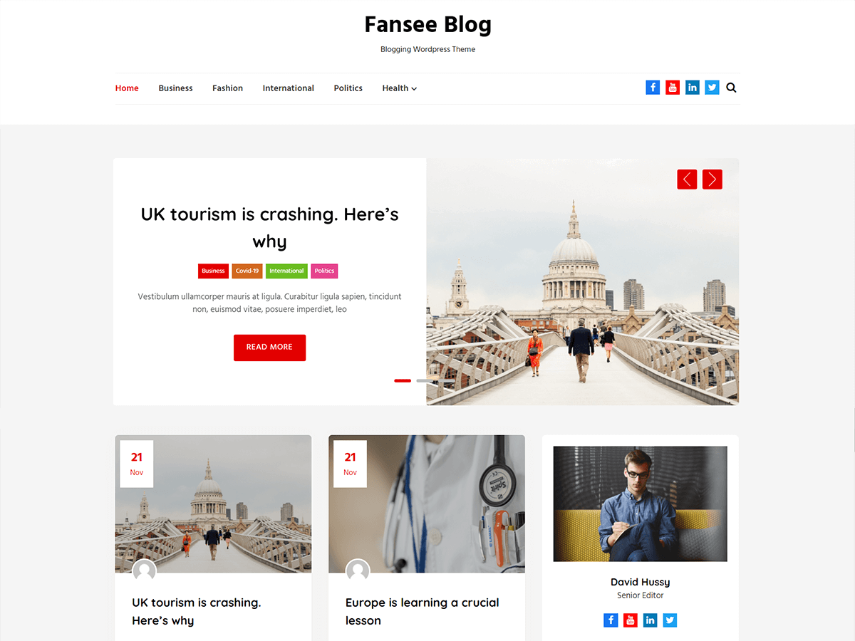 fansee-blog theme websites examples