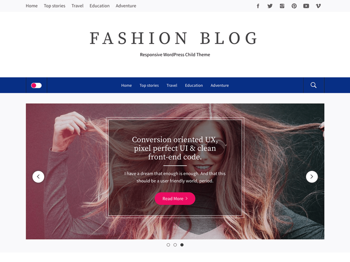 Fashion Blog theme websites examples