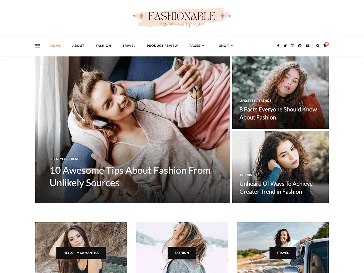fashionable-lite theme websites examples