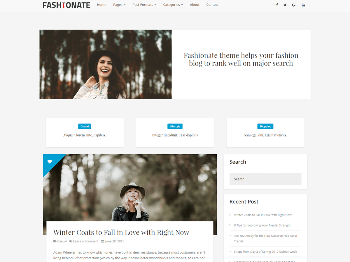 fashionate theme websites examples