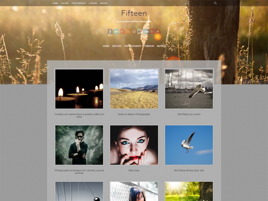 Fifteen website example screenshot