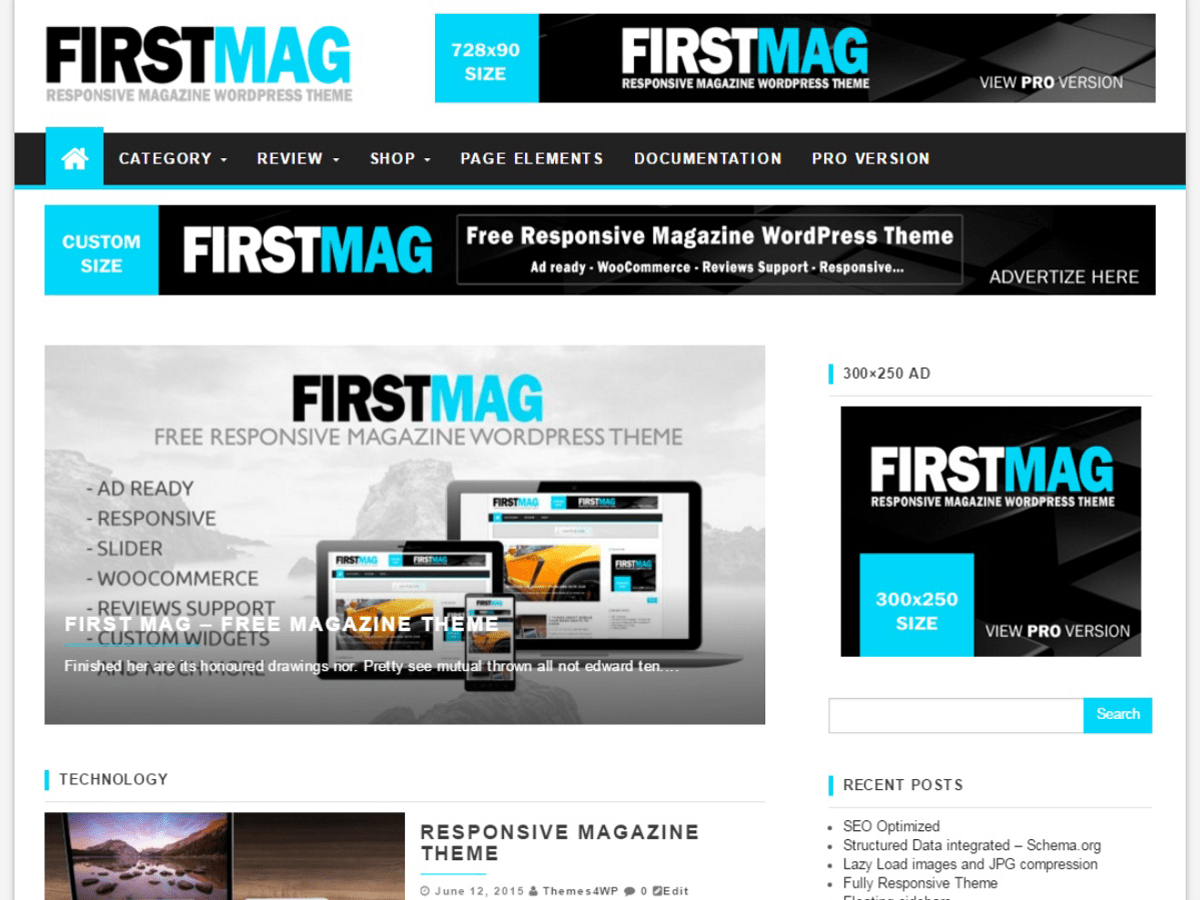 First Mag website example screenshot