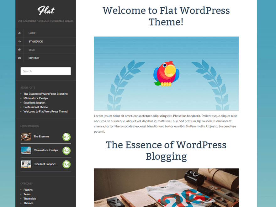 Flat theme websites examples