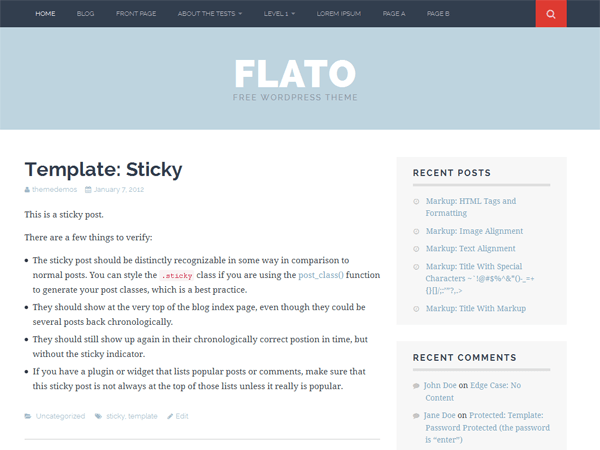 Flato website example screenshot