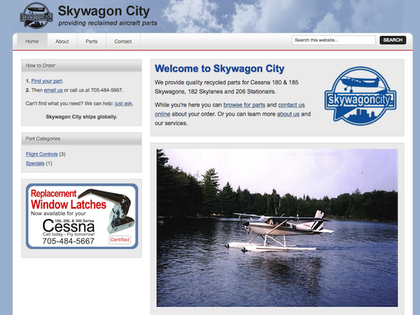 Flight website example screenshot