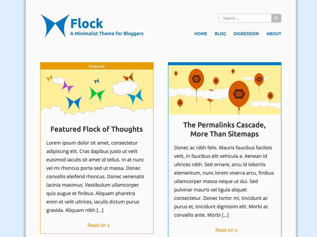 Flock theme websites examples