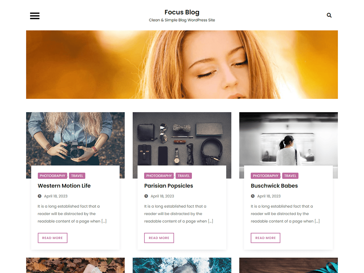 focus-blog theme websites examples