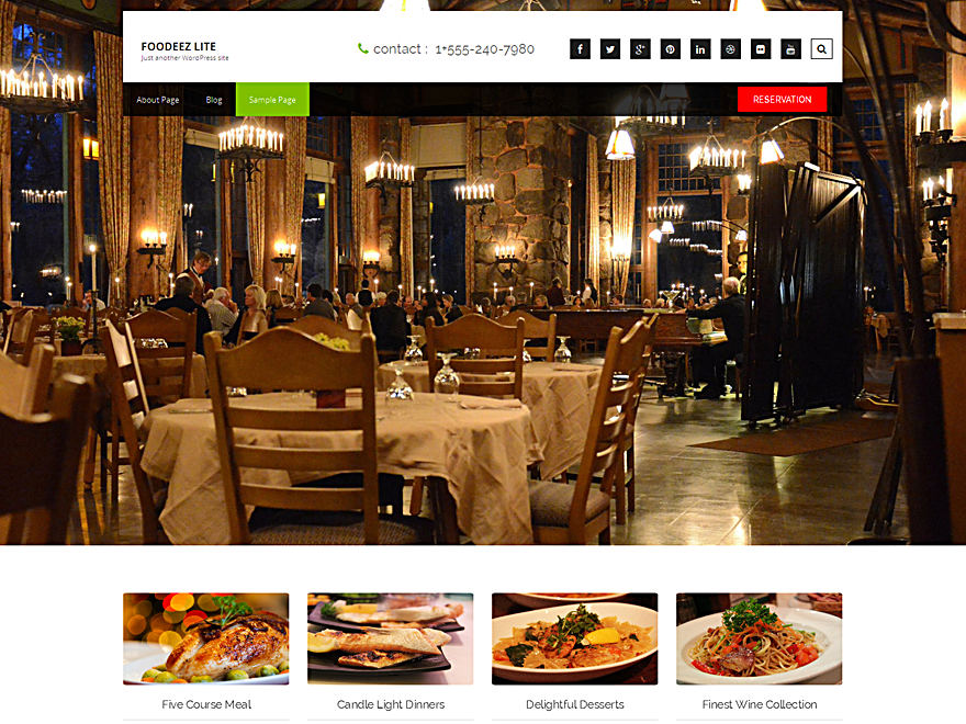 Foodeez Lite website example screenshot