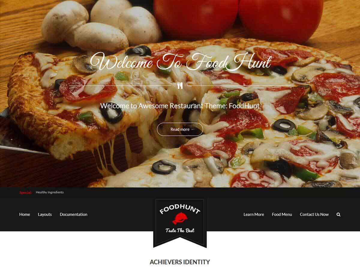 FoodHunt website example screenshot