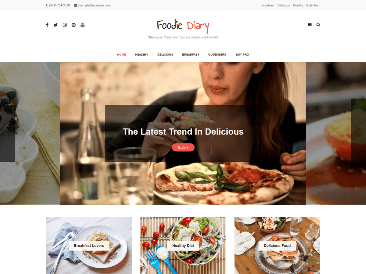 foodie-diary WordPress theme, websites list used foodie-diary theme foodie-diary theme websites examples