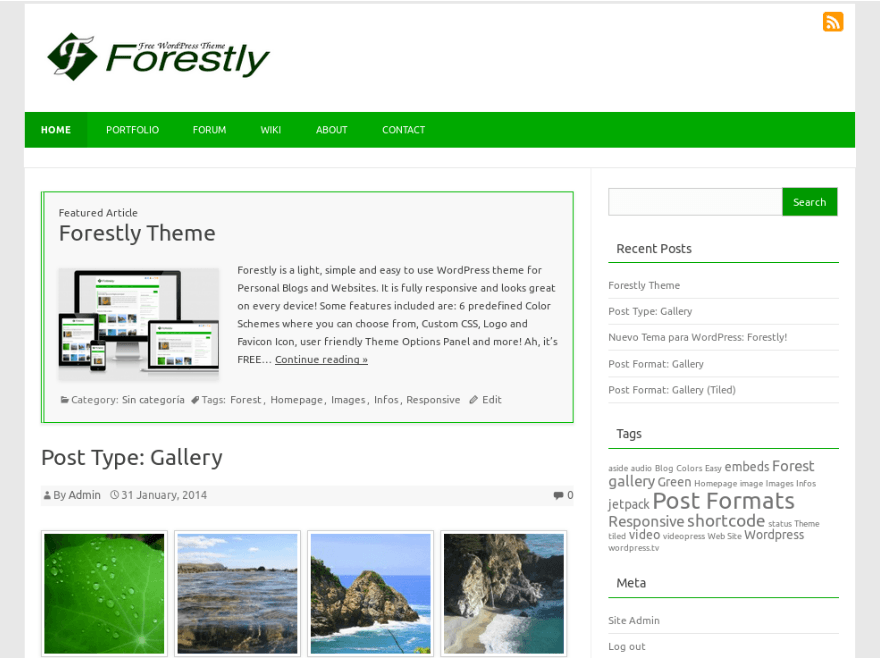 Forestly website example screenshot