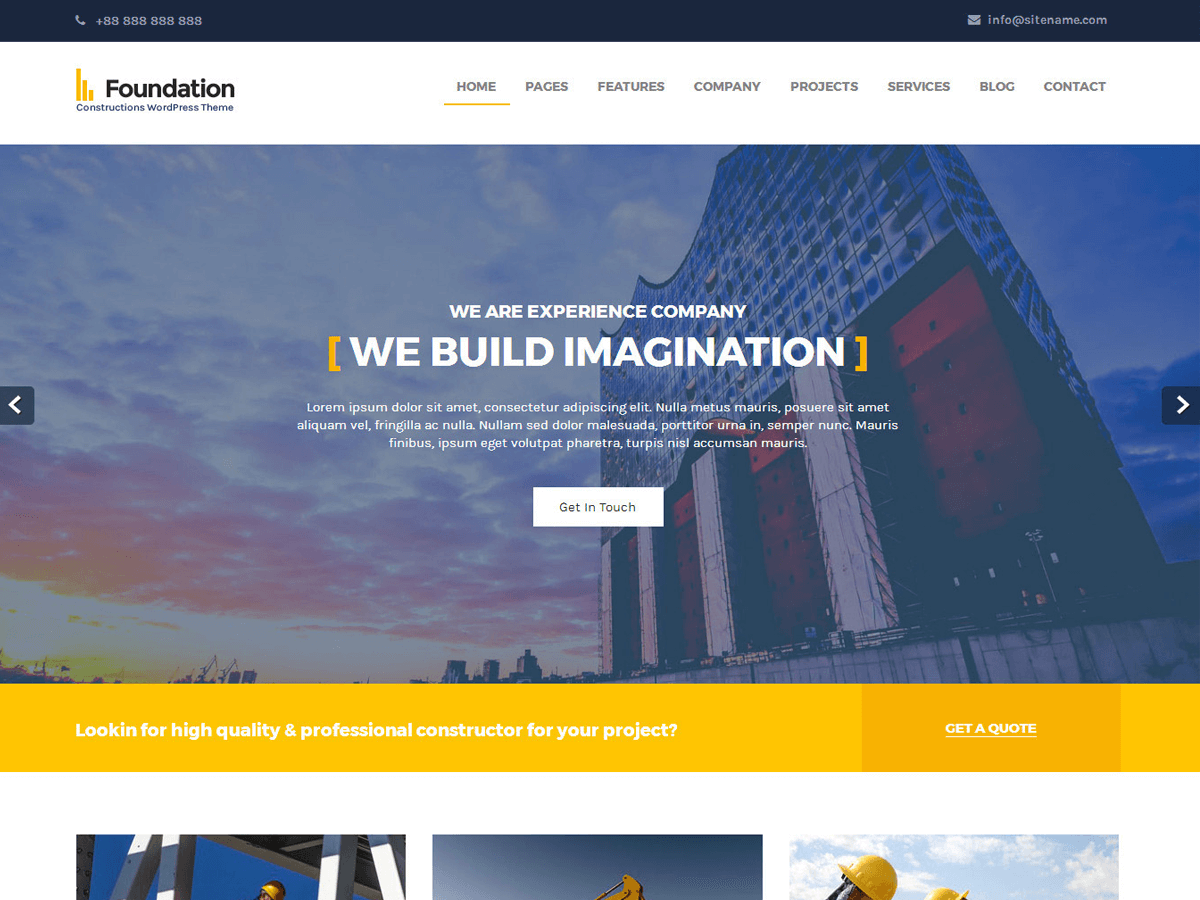 foundations theme websites examples