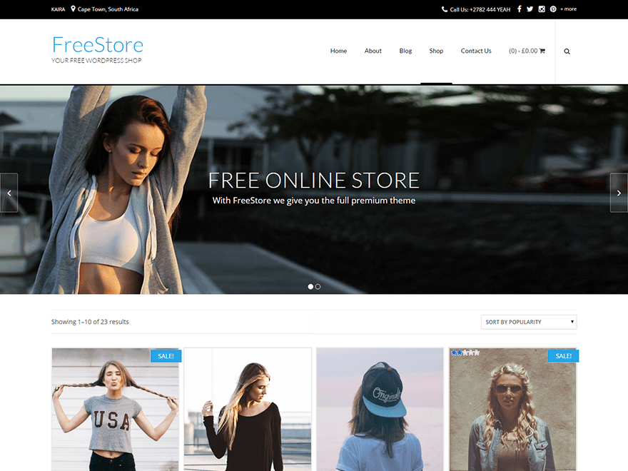 FreeStore website example screenshot