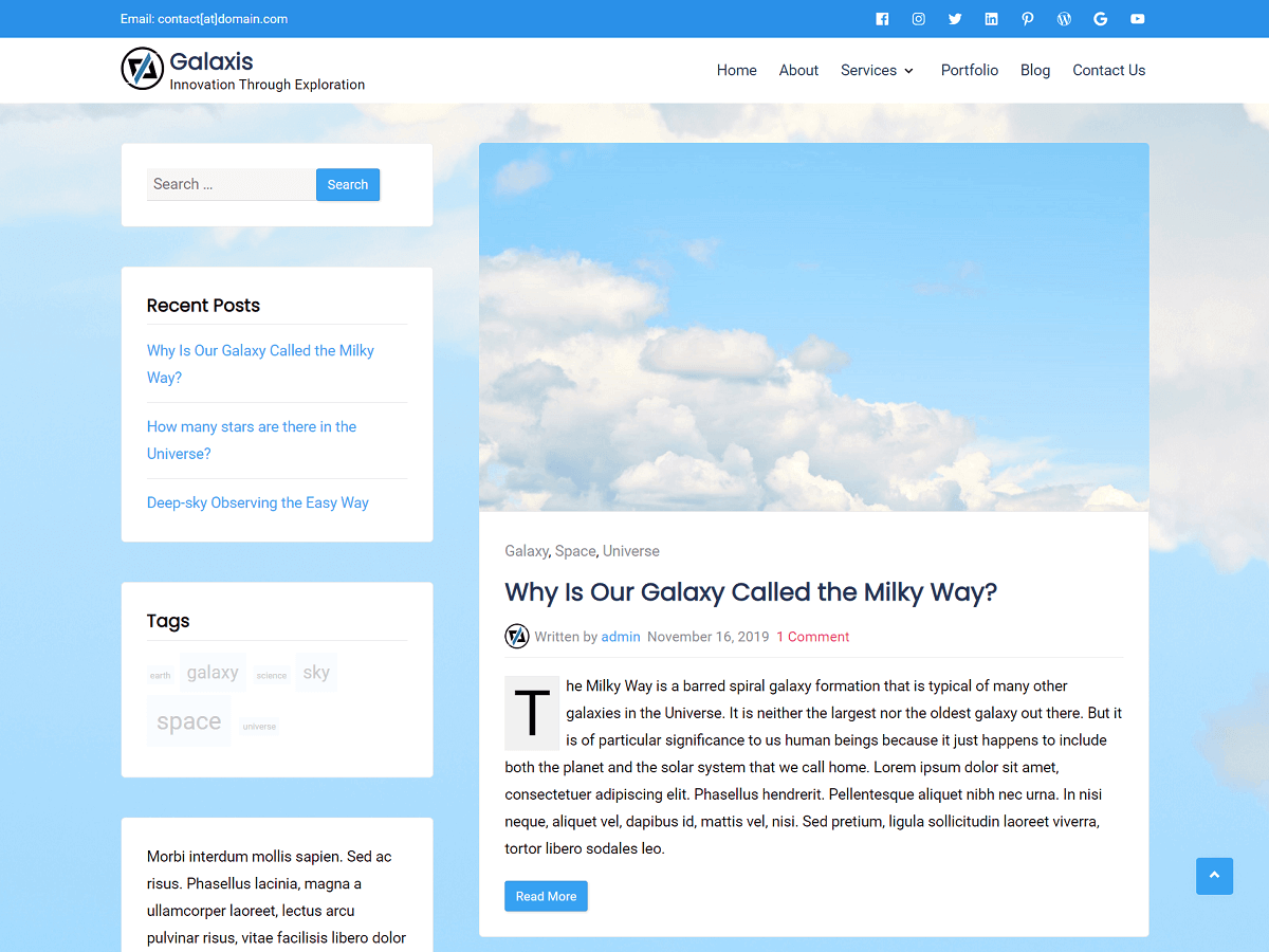galaxis WordPress theme, websites list used galaxis theme galaxis theme websites examples