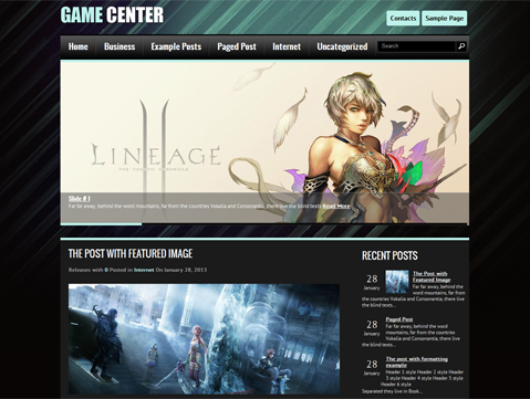 gamecenter theme websites examples