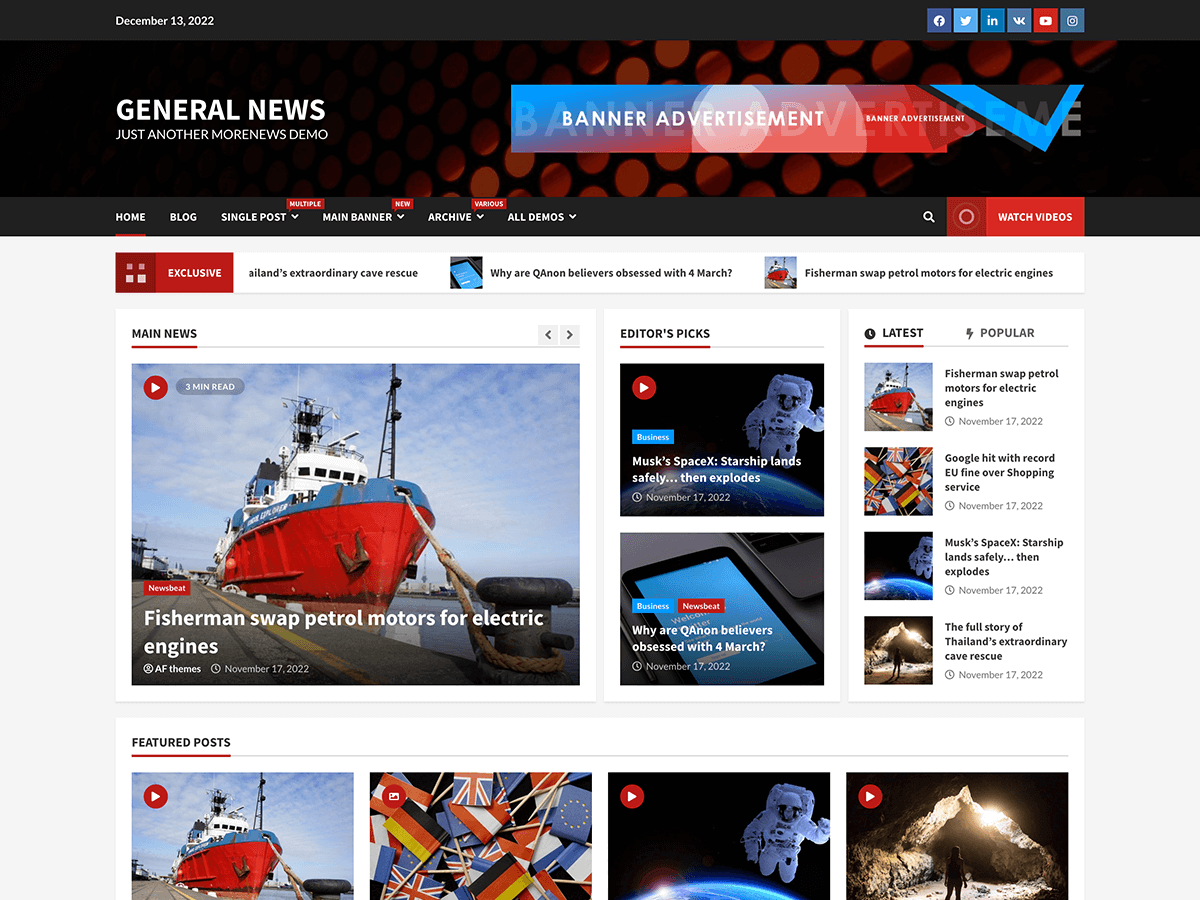 General News website example screenshot